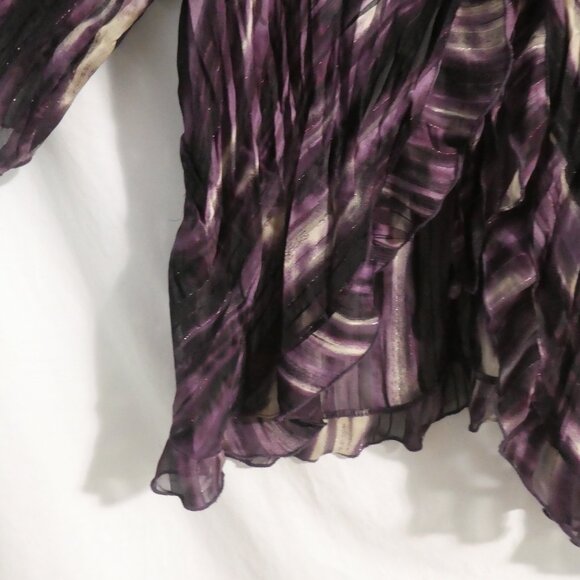 CONTEMPO by PENNINGTONS | size 20 | Sheer Mixed Purple Tie Front Cardigan - Picture 6 of 15